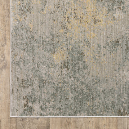 Mallory Distressed Beige/ Yellow Abstract Cut Pile Rug