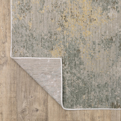 Mallory Distressed Beige/ Yellow Abstract Cut Pile Rug