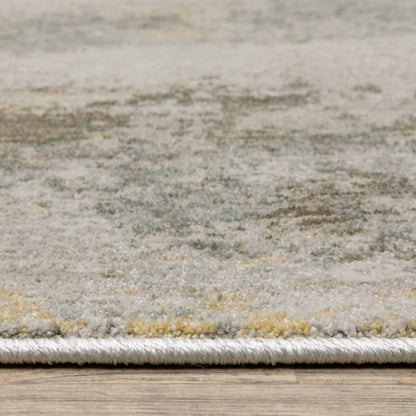 Mallory Distressed Beige/ Yellow Abstract Cut Pile Rug