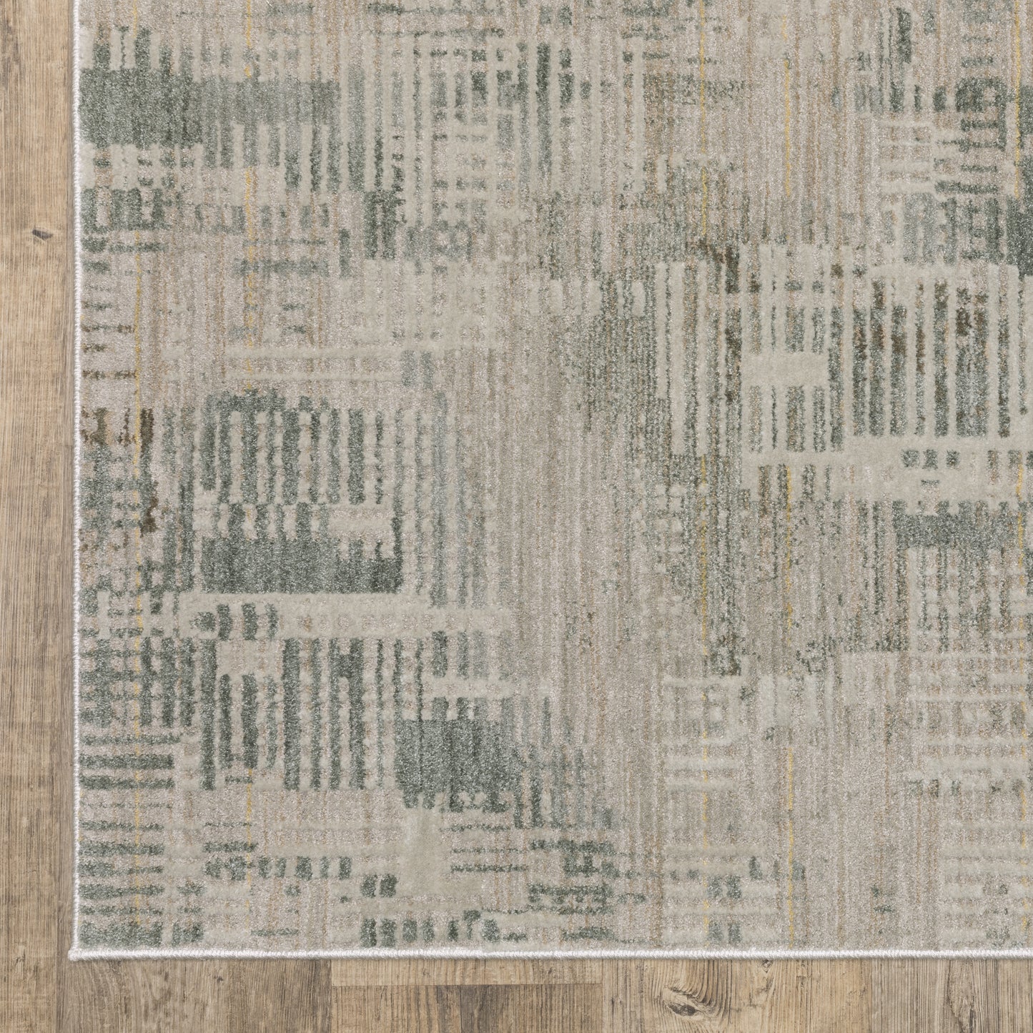 Mallory Distressed Beige/ Blue Abstract Cut Pile Rug