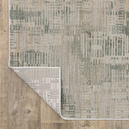 Mallory Distressed Beige/ Blue Abstract Cut Pile Rug