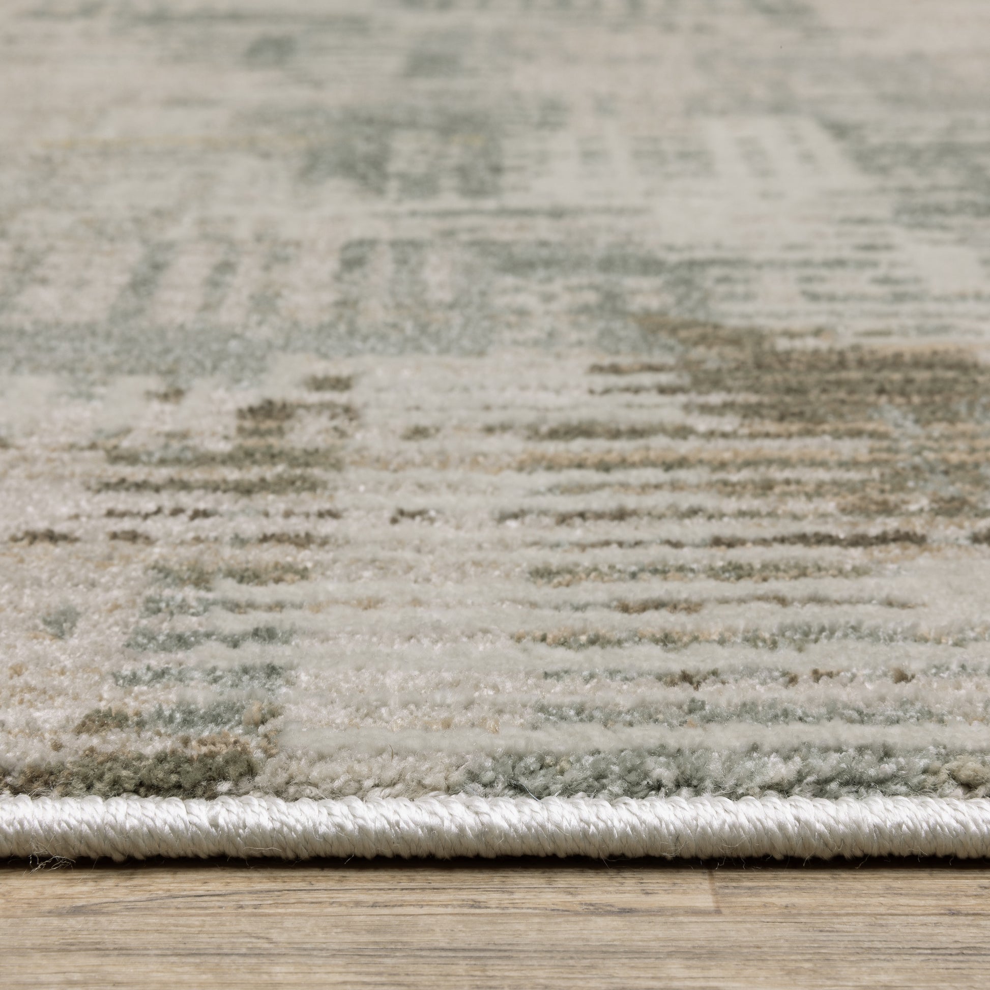 Mallory Distressed Beige/ Blue Abstract Cut Pile Rug