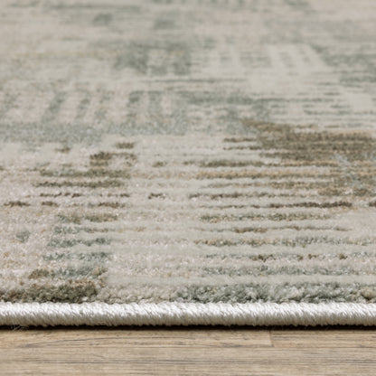 Mallory Distressed Beige/ Blue Abstract Cut Pile Rug