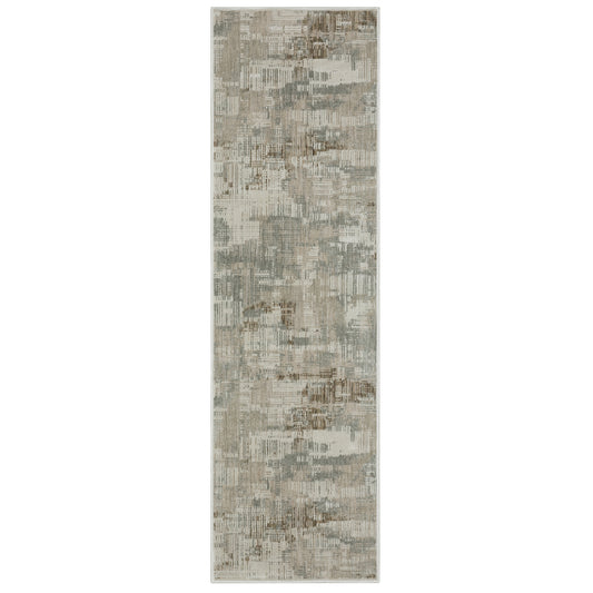 Mallory Mal03 Beige/ Blue Distressed Abstract Rug