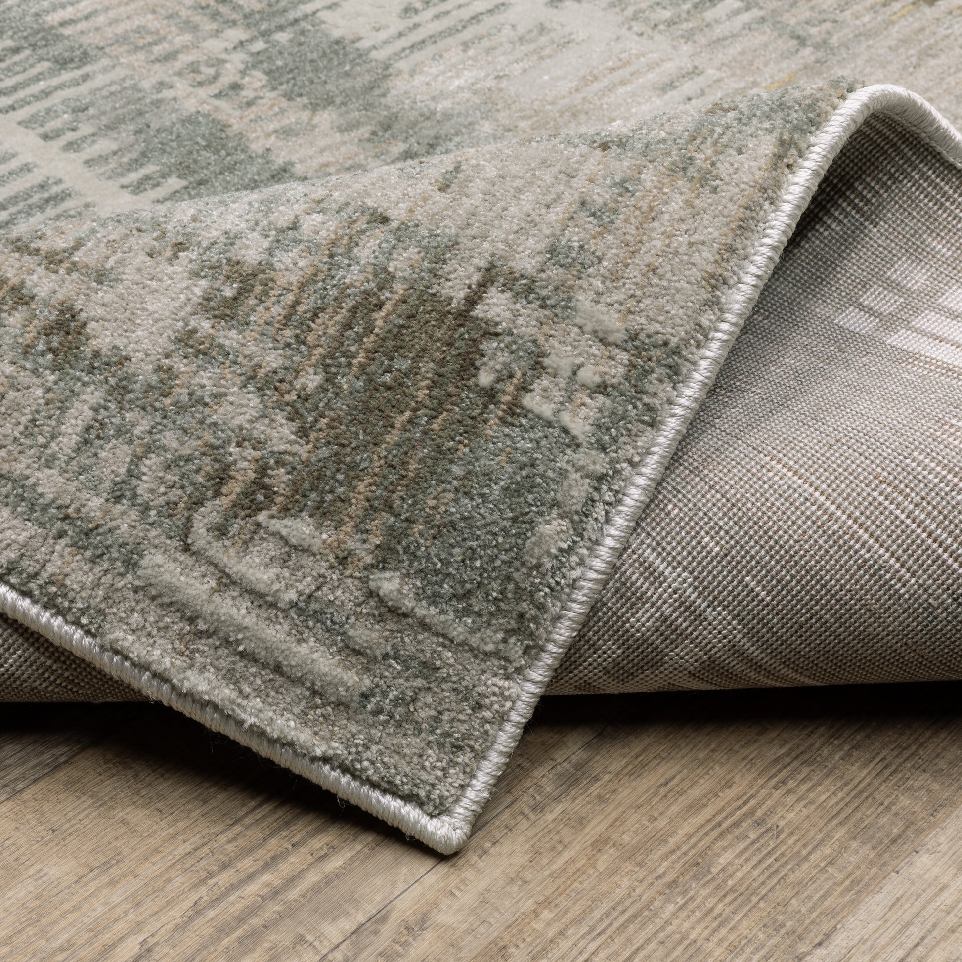 Mallory Distressed Beige/ Blue Abstract Cut Pile Rug