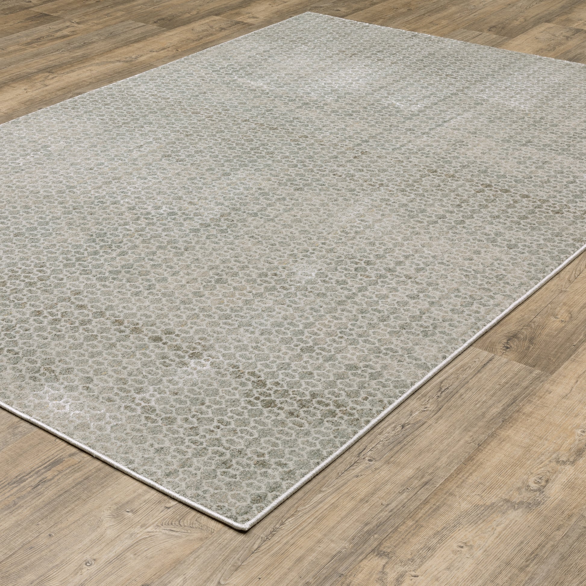 Mallory Distressed Grey/ Blue Abstract Cut Pile Rug