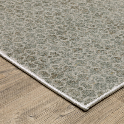 Mallory Distressed Grey/ Blue Abstract Cut Pile Rug