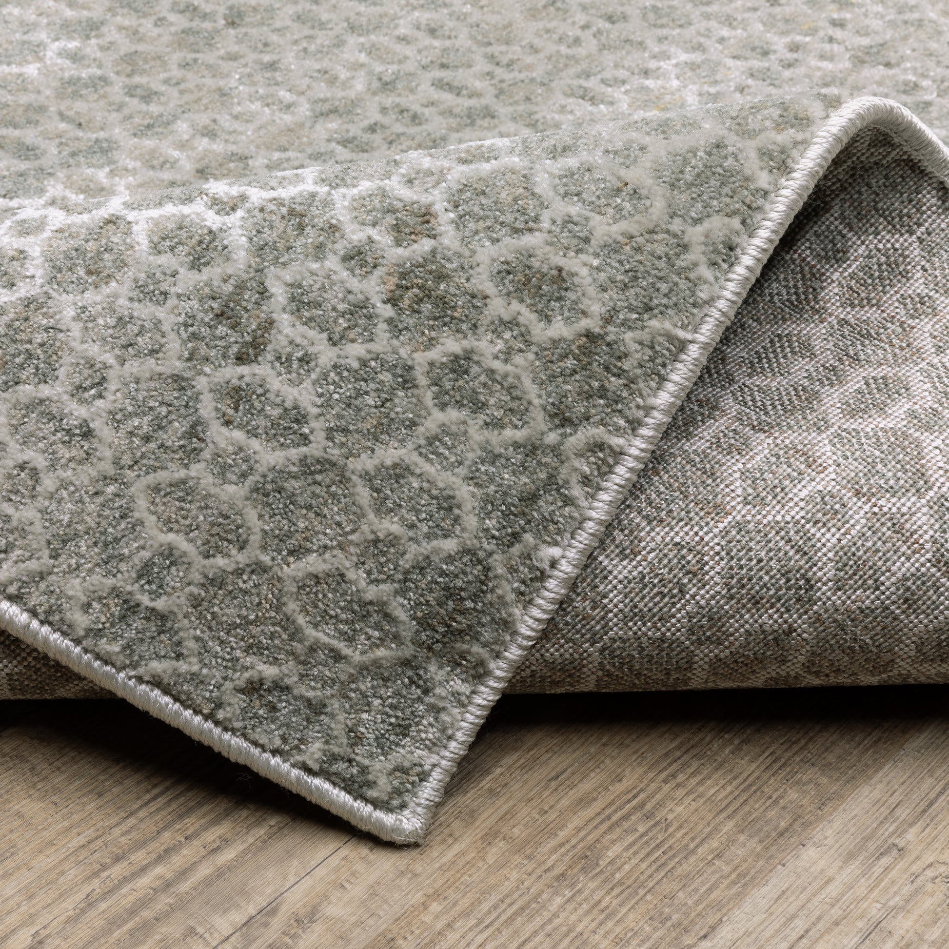 Mallory Distressed Grey/ Blue Abstract Cut Pile Rug