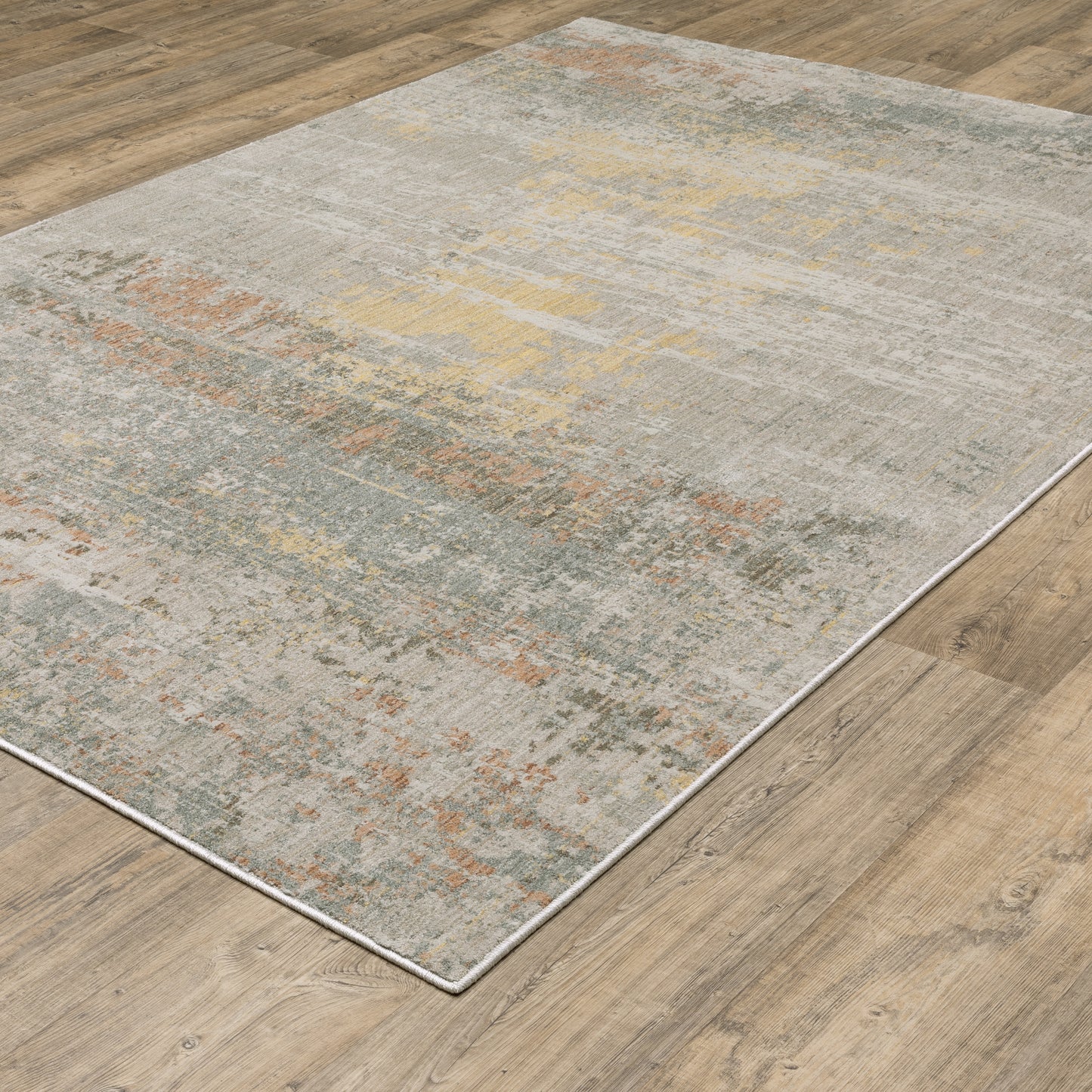 Mallory Distressed Grey/ Multi Abstract Cut Pile Rug