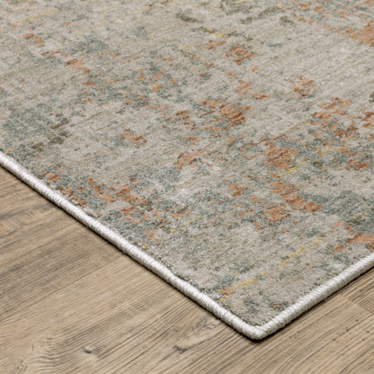 Mallory Distressed Grey/ Multi Abstract Cut Pile Rug