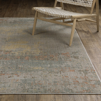 Mallory Distressed Grey/ Multi Abstract Cut Pile Rug