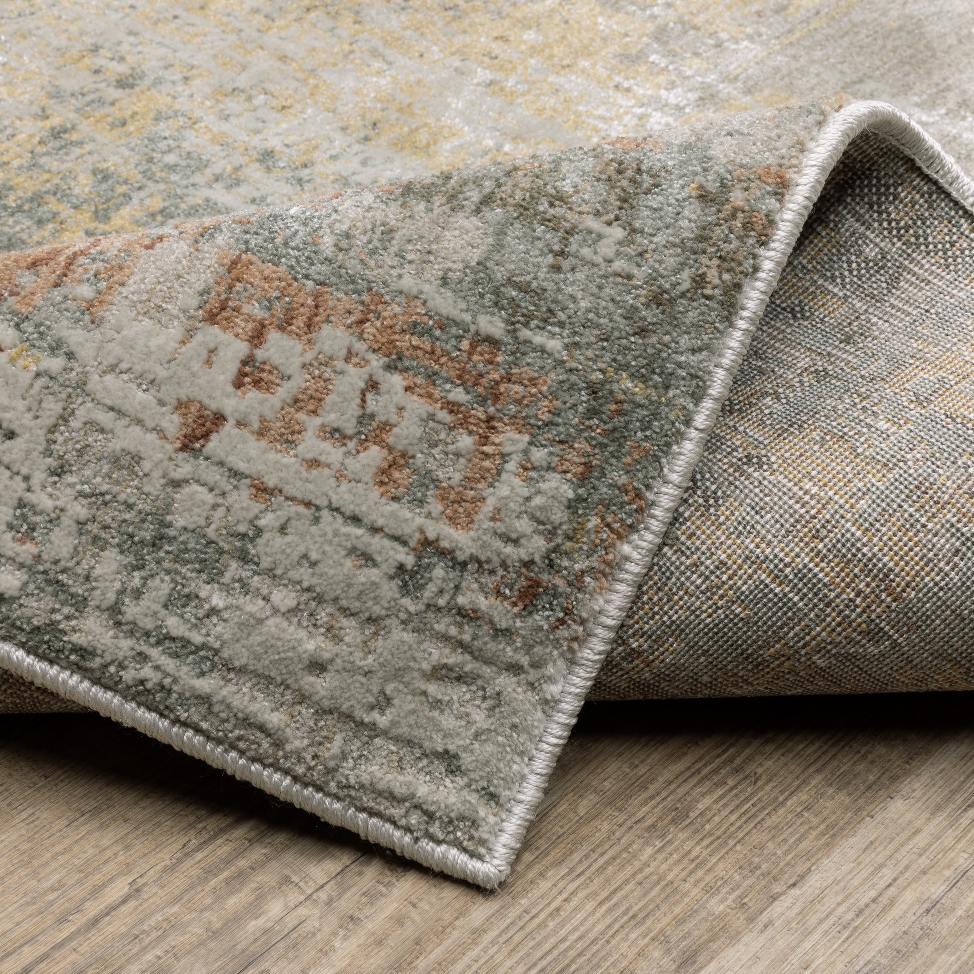 Mallory Distressed Grey/ Multi Abstract Cut Pile Rug