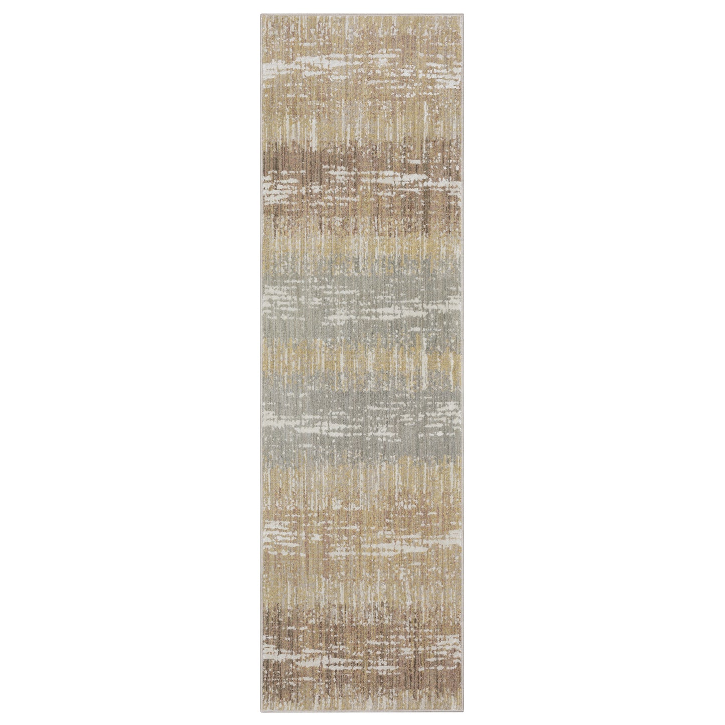 Mallory Mal06 Gold/ Brown Stripe Distressed Rug