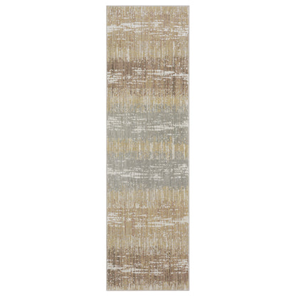Mallory Mal06 Gold/ Brown Stripe Distressed Rug