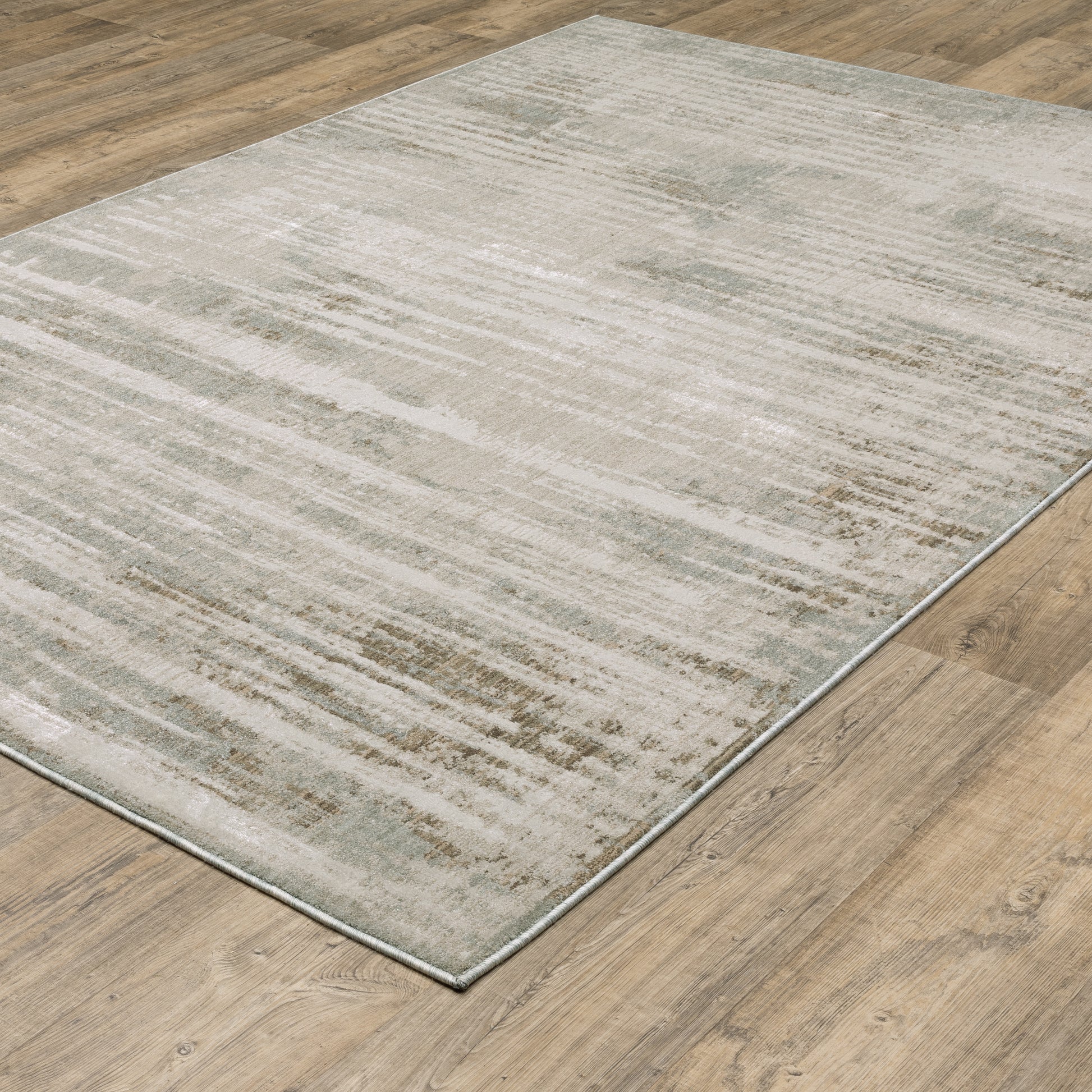 Mallory Distressed Beige/ Blue Abstract Cut Pile Rug