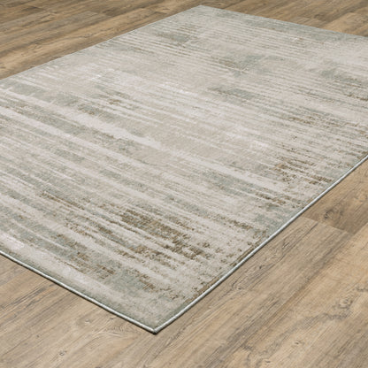 Mallory Distressed Beige/ Blue Abstract Cut Pile Rug