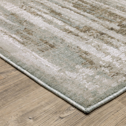 Mallory Distressed Beige/ Blue Abstract Cut Pile Rug