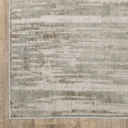 Mallory Distressed Beige/ Blue Abstract Cut Pile Rug