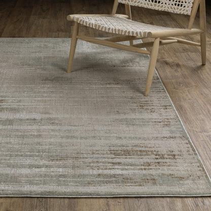 Mallory Distressed Beige/ Blue Abstract Cut Pile Rug