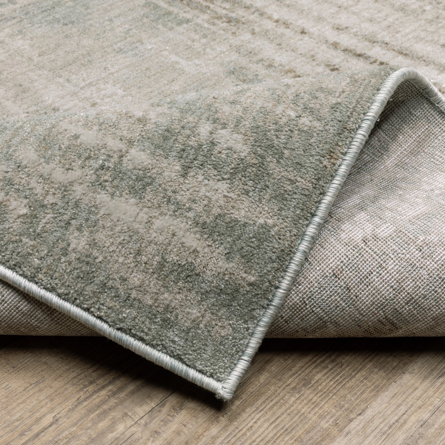 Mallory Distressed Beige/ Blue Abstract Cut Pile Rug