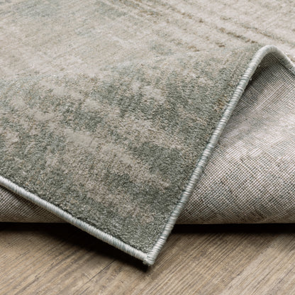 Mallory Distressed Beige/ Blue Abstract Cut Pile Rug