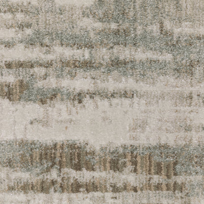 Mallory Distressed Beige/ Blue Abstract Cut Pile Rug