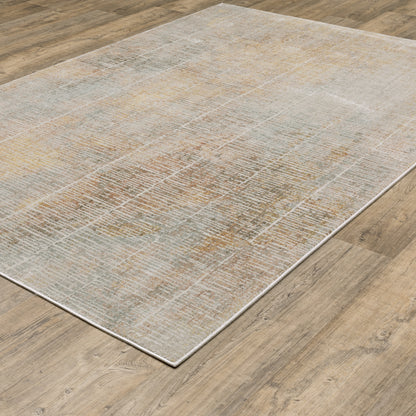 Mallory Stripe Beige/ Multi Distressed Cut Pile Rug