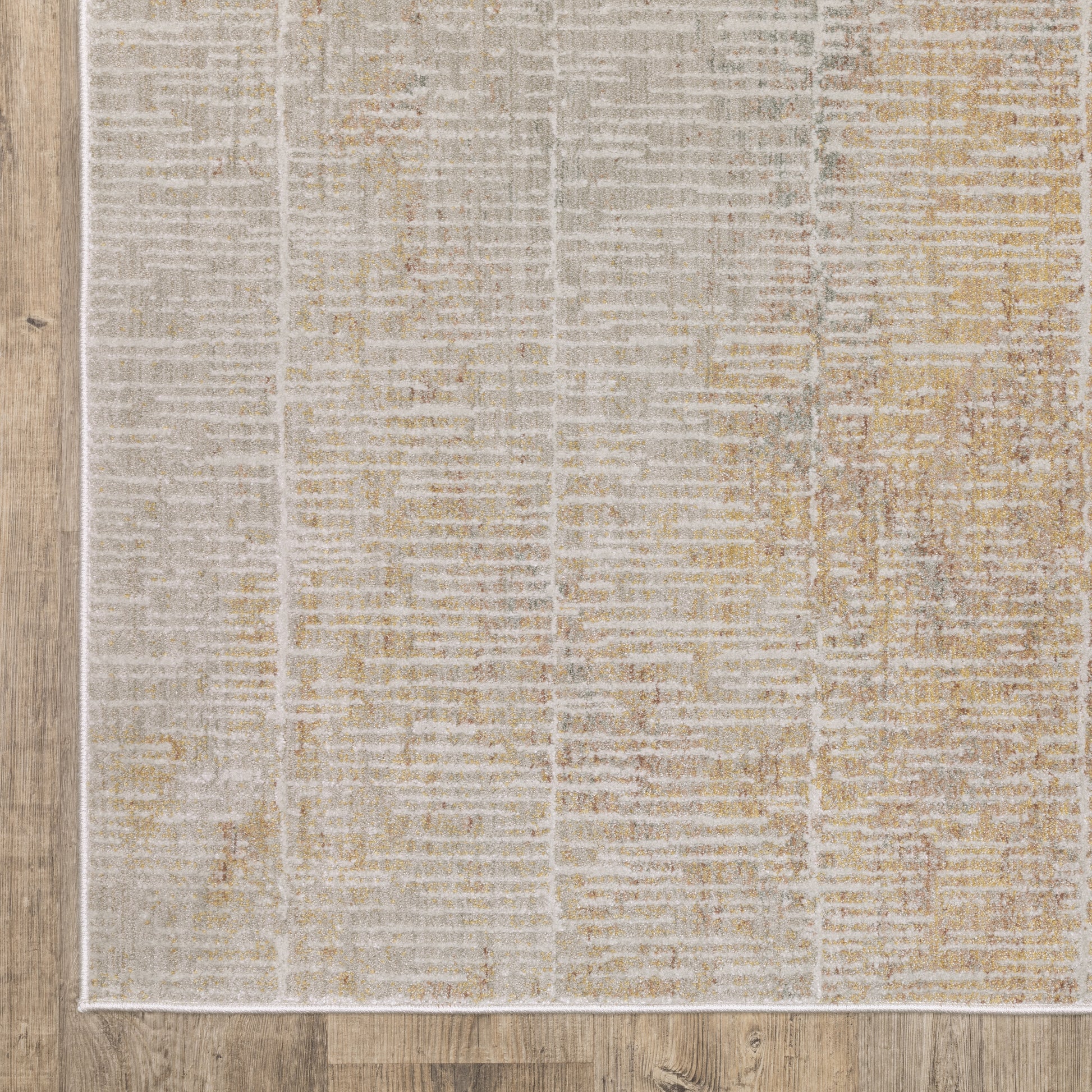 Mallory Stripe Beige/ Multi Distressed Cut Pile Rug