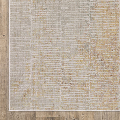 Mallory Stripe Beige/ Multi Distressed Cut Pile Rug