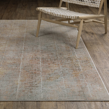 Mallory Stripe Beige/ Multi Distressed Cut Pile Rug