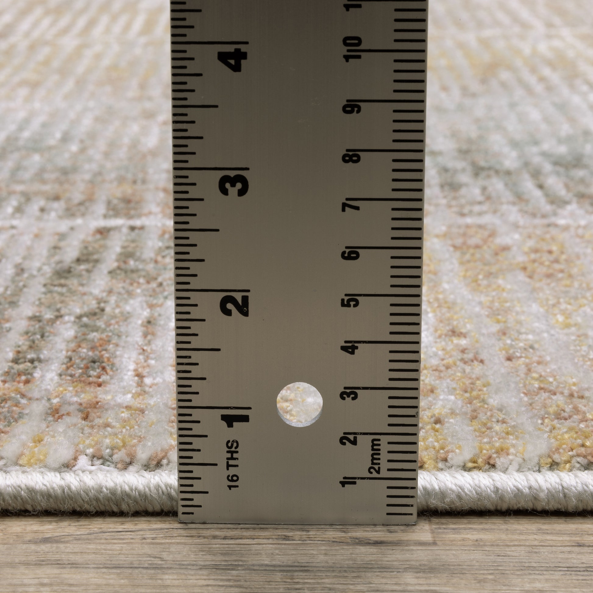 Mallory Stripe Beige/ Multi Distressed Cut Pile Rug