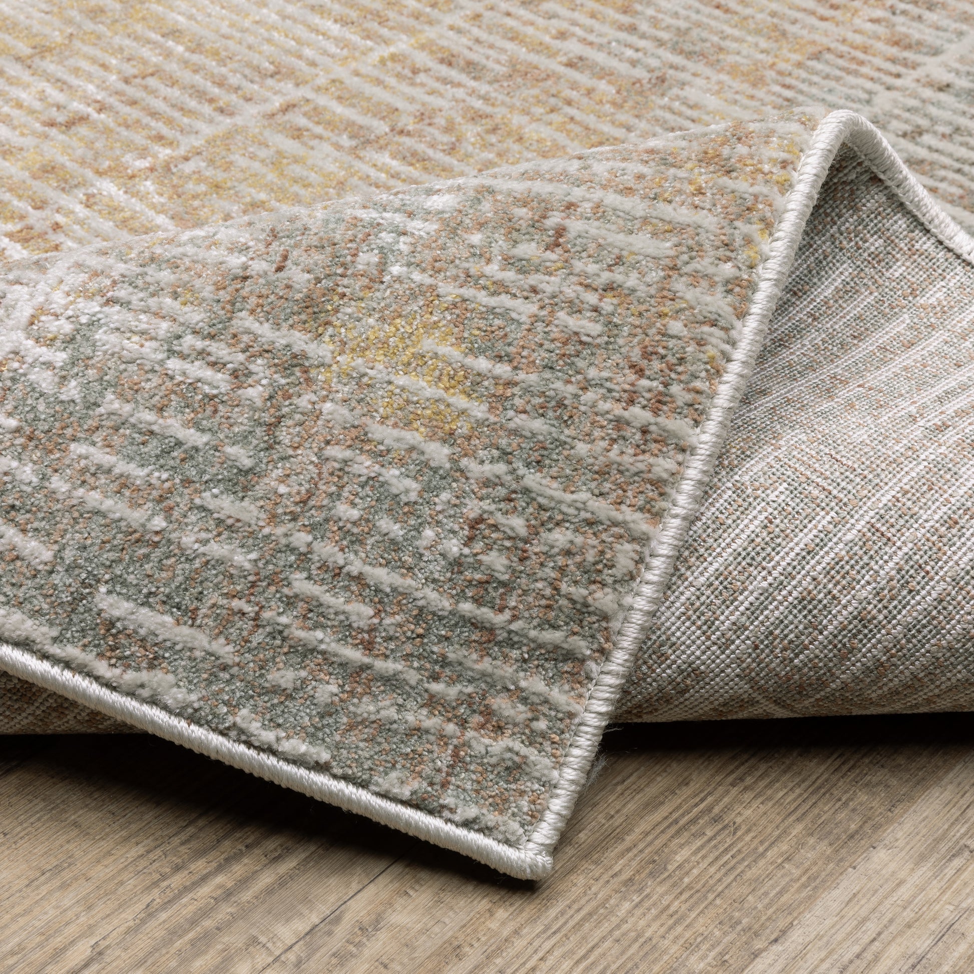 Mallory Stripe Beige/ Multi Distressed Cut Pile Rug