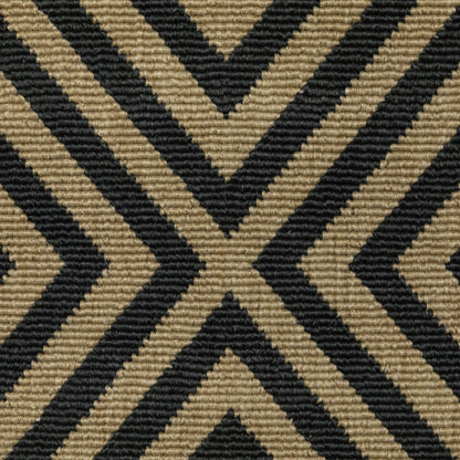 Marina Lattice Black/ Tan Outdoor Loop Pile Rug