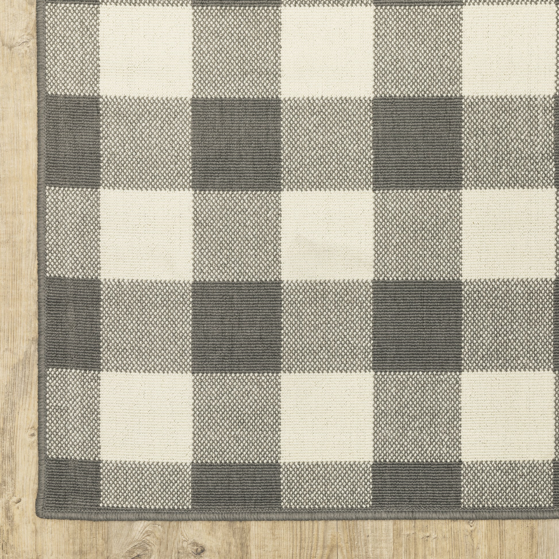 Marina Outdoor Grey/ Ivory Geometric Loop Pile Rug
