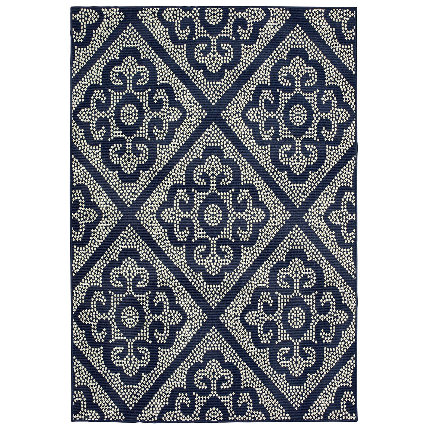 Marina 3804B Navy Lattice Rug