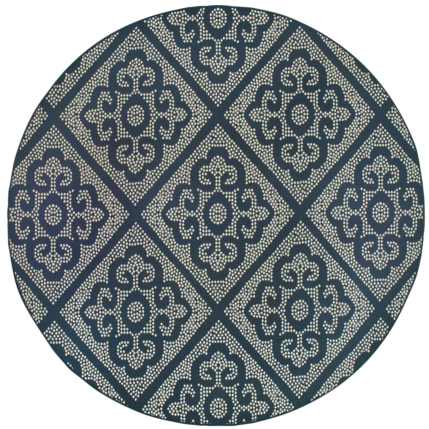 Marina 3804B Navy Lattice Rug
