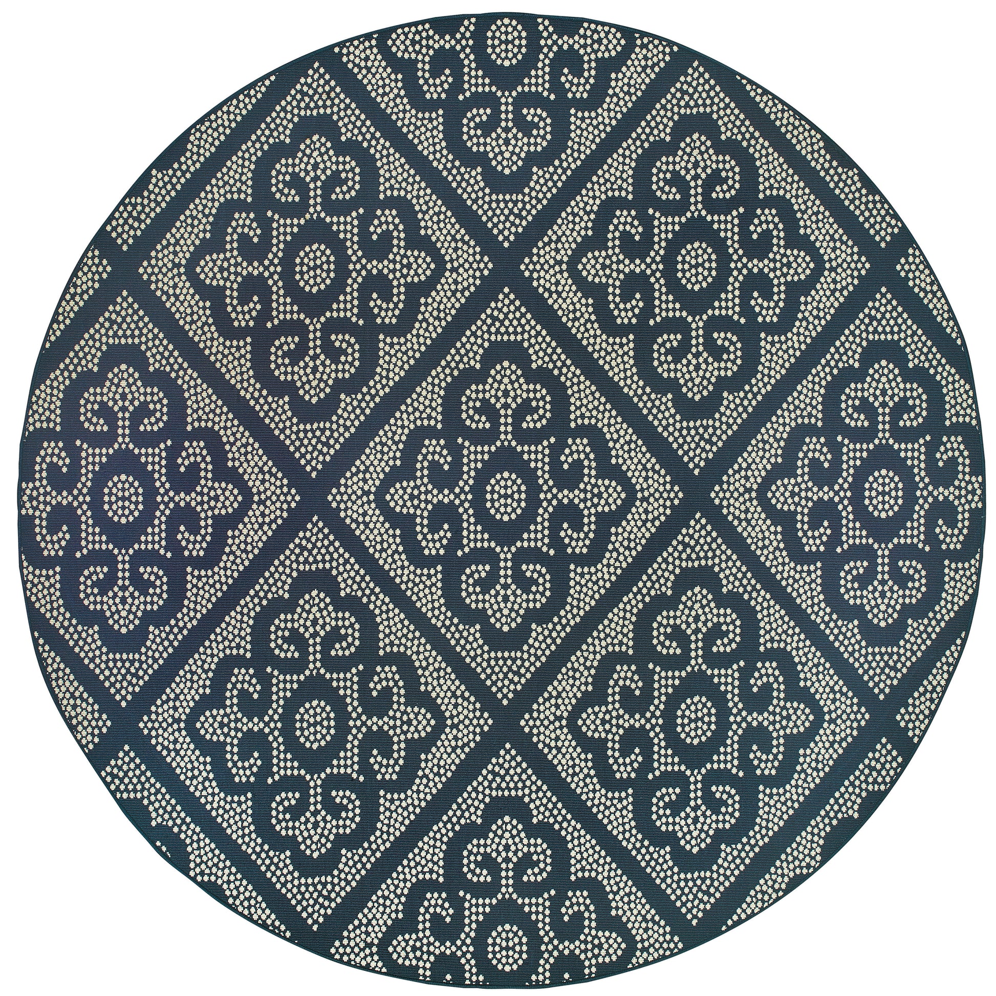 Marina 3804B Navy Lattice Rug
