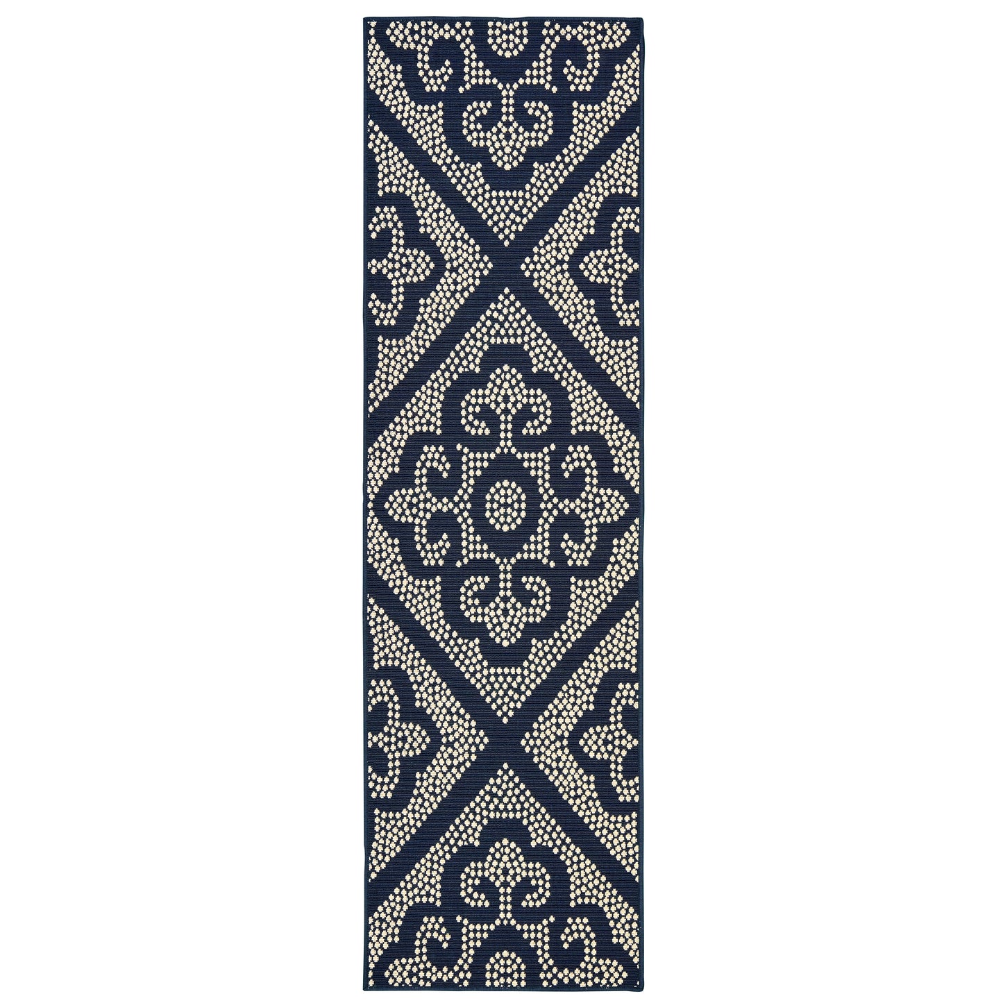 Marina 3804B Navy Lattice Rug