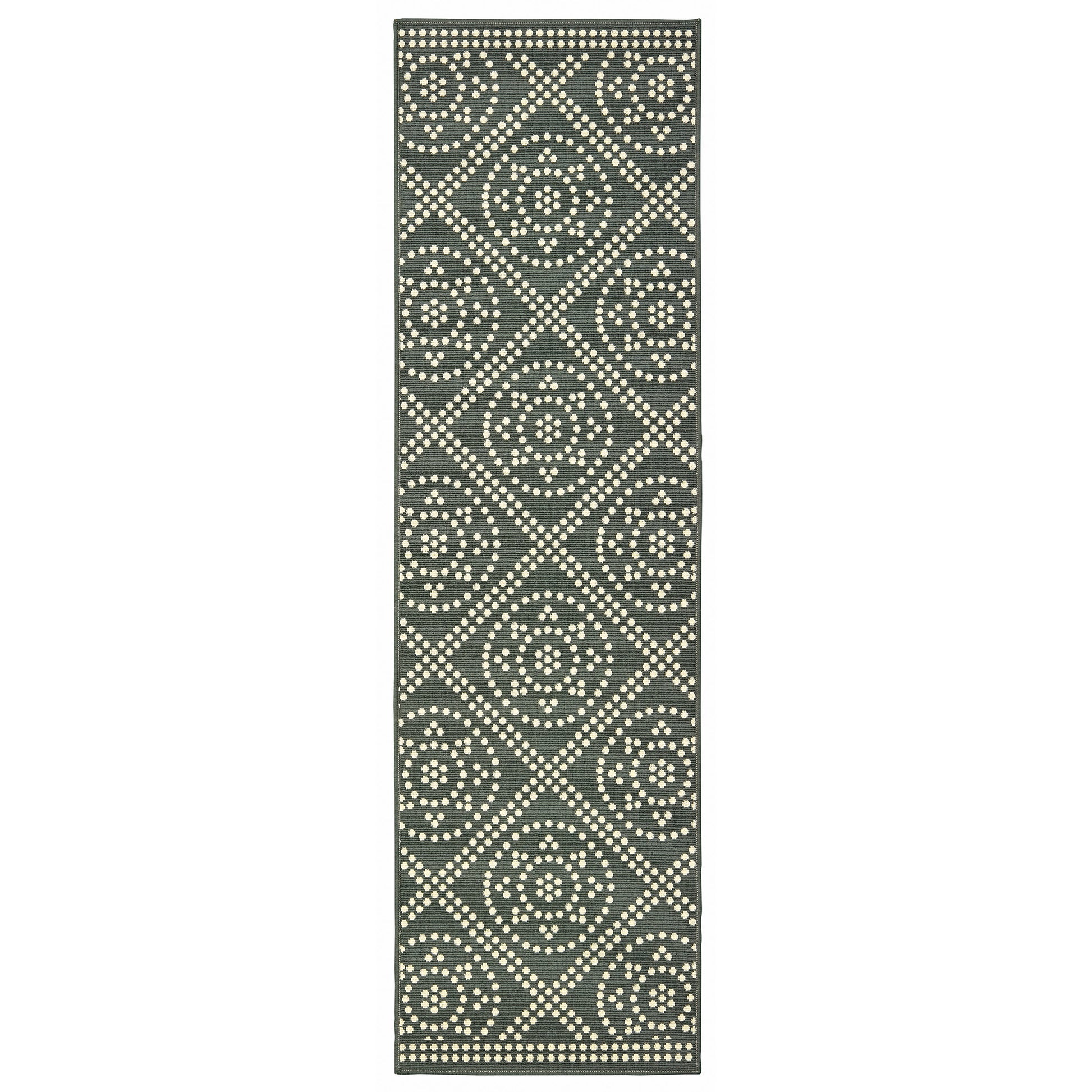 Marina 3969L Grey/ Ivory Lattice Outdoor Rug