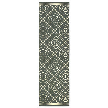 Marina 3969L Grey/ Ivory Lattice Outdoor Rug