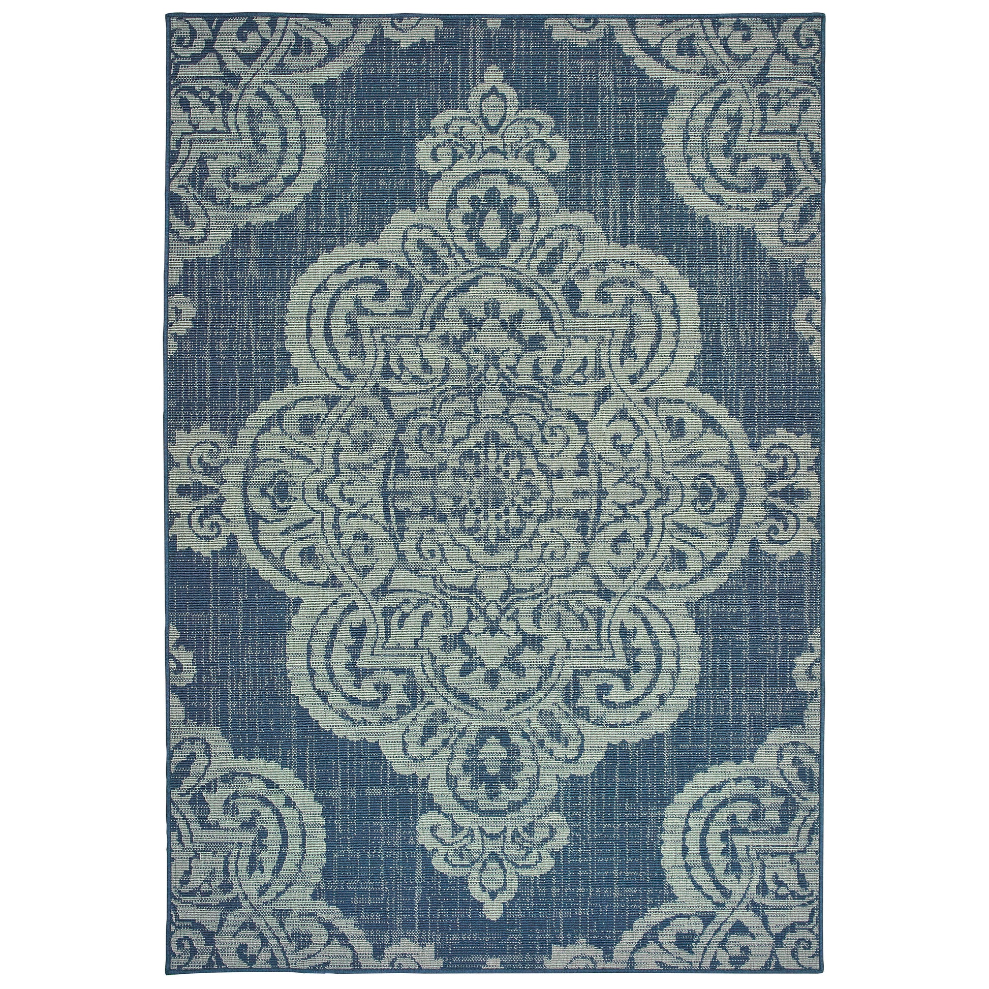 Marina 5929B Navy Medallion Rug