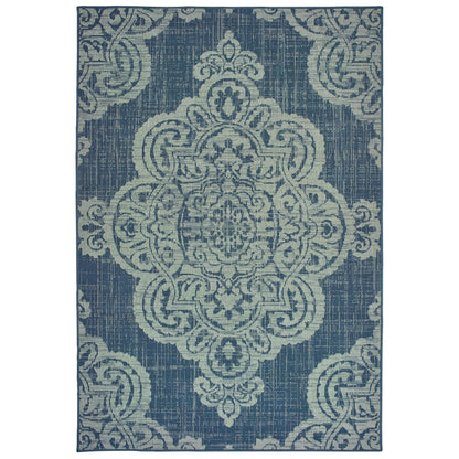 Marina 5929B Navy Medallion Rug