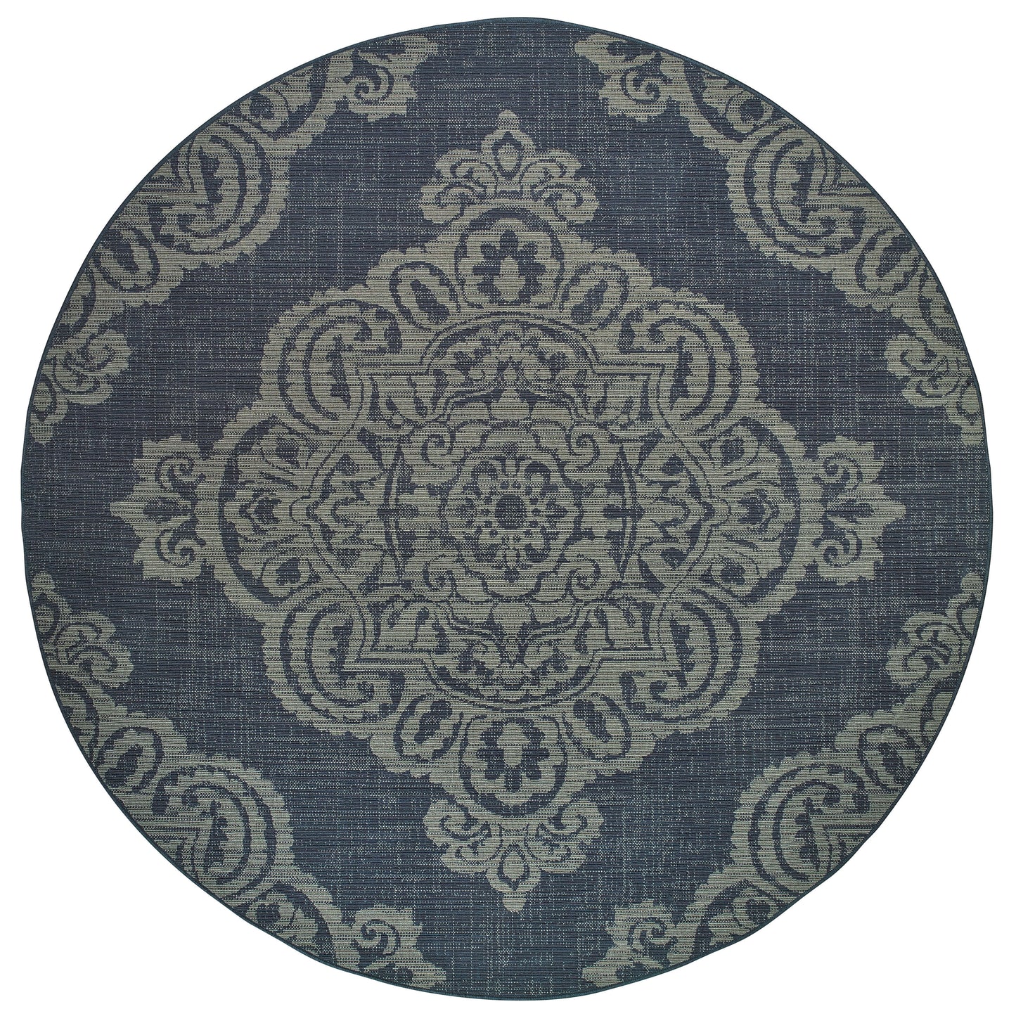 Marina 5929B Navy Medallion Rug