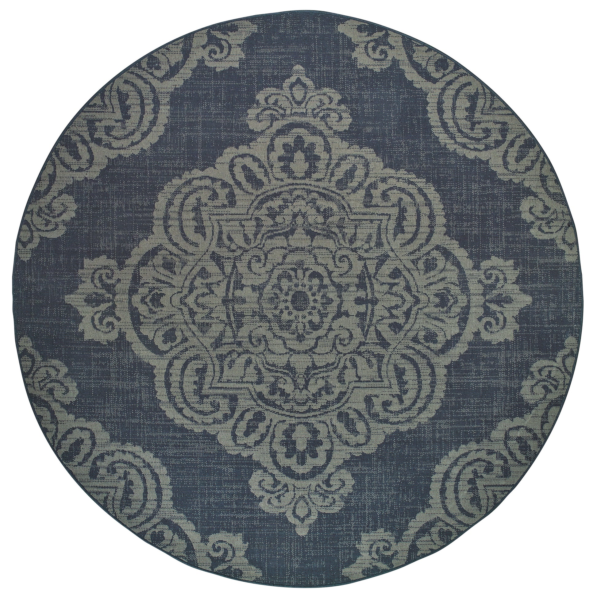 Marina 5929B Navy Medallion Rug