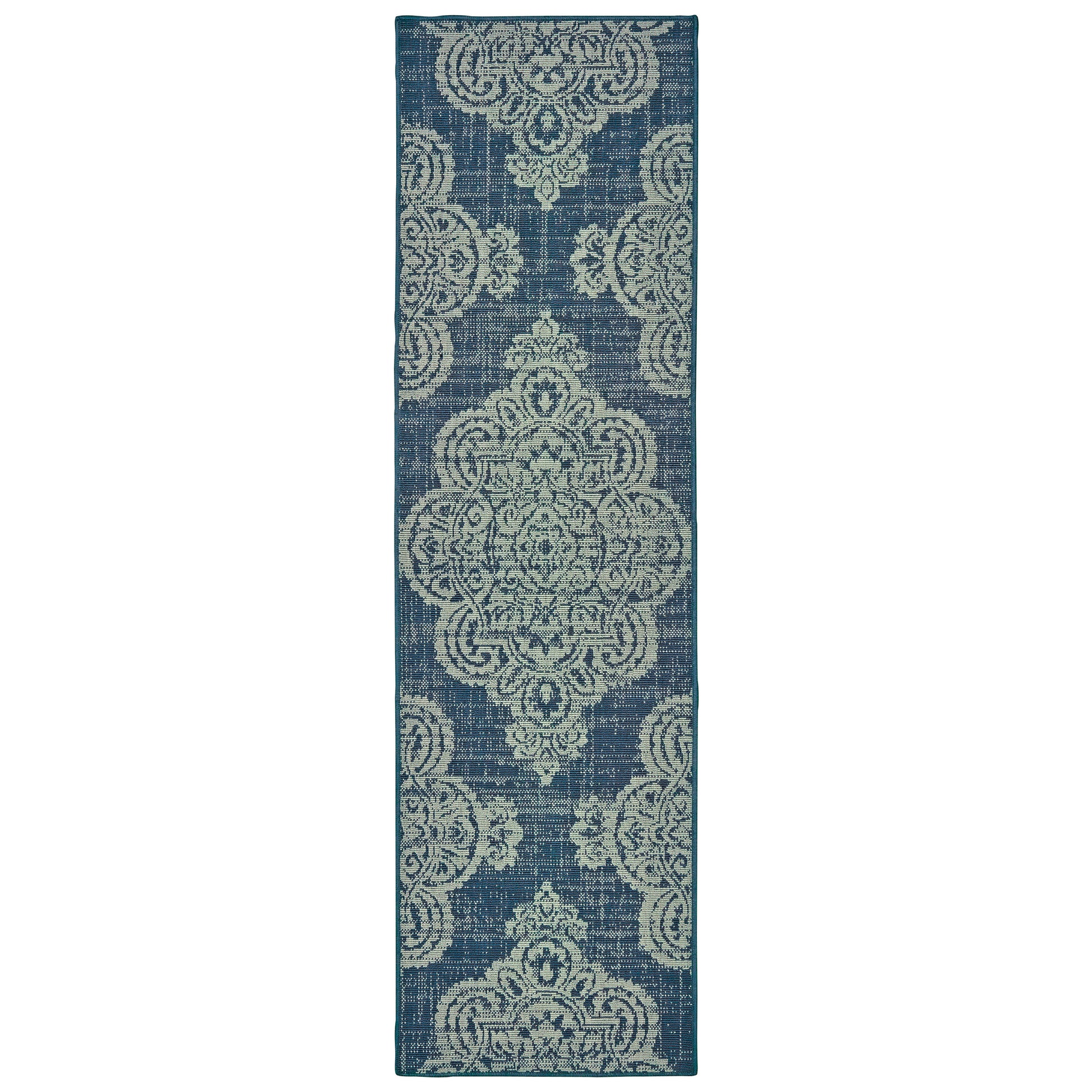 Marina 5929B Navy Medallion Rug