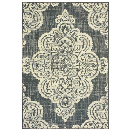 Marina 5929E Grey Medallion Rug
