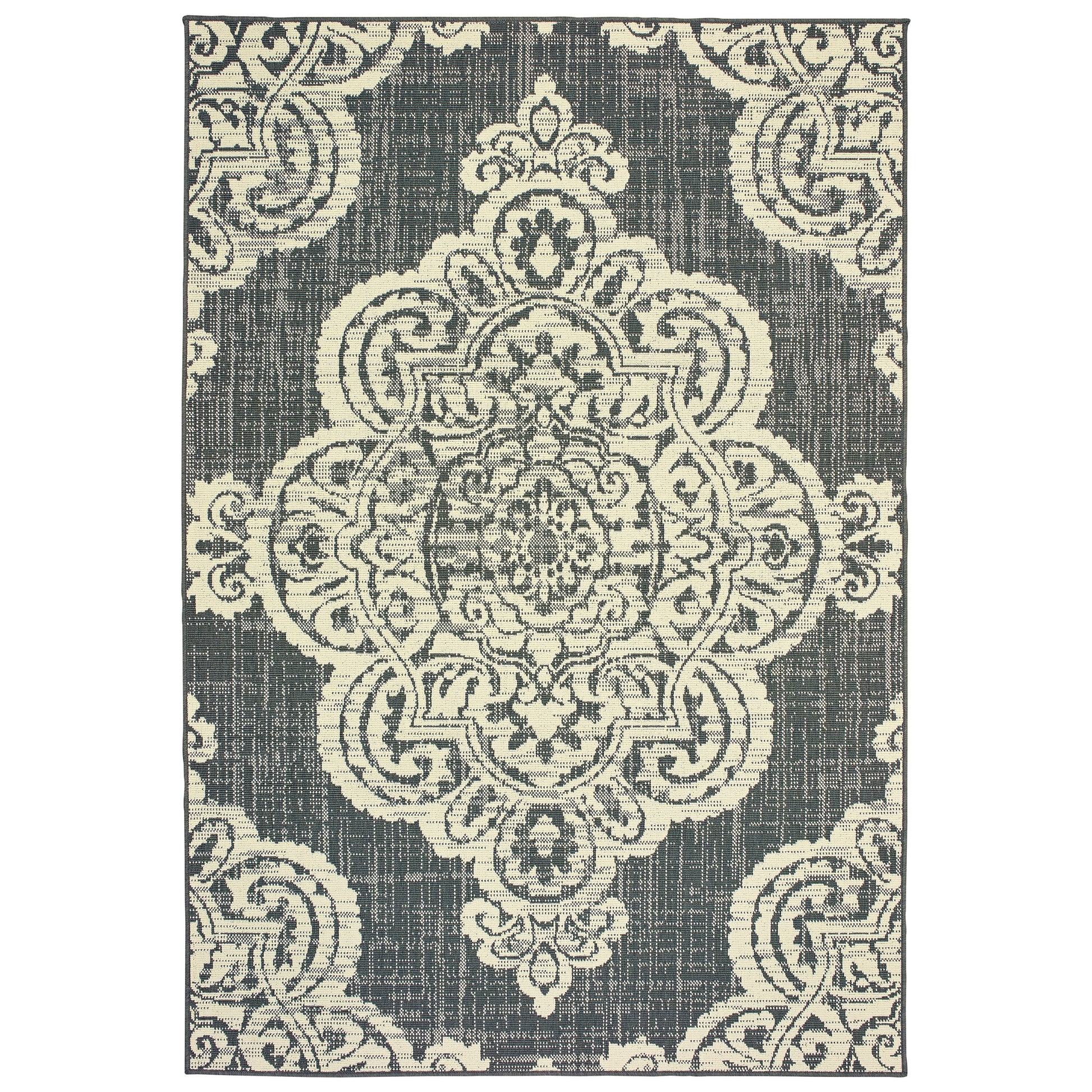 Marina 5929E Grey Medallion Rug
