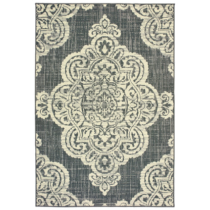 Marina 5929E Grey Medallion Rug