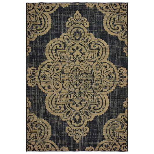 Marina 5929K Black Medallion Rug