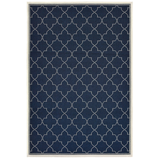Marina 6025P Navy Lattice Rug
